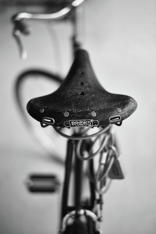 Vintage Bicycle Black and White Photograph by Laura Fasulo