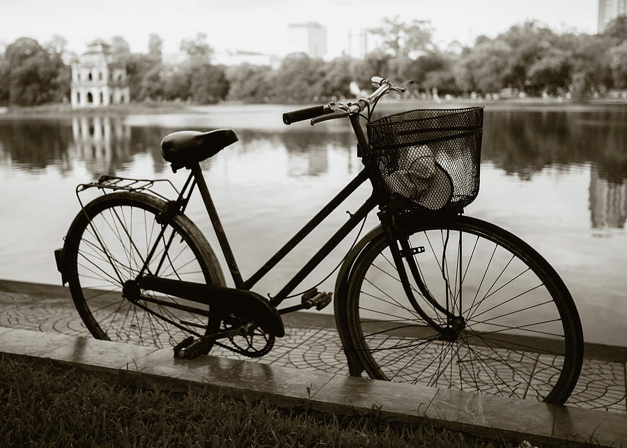 Bicycle By Hoan Kiem Lake Photograph