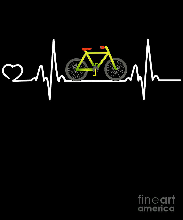 Heartbeat Bicycle Cycling Cyclist Canvas Print 