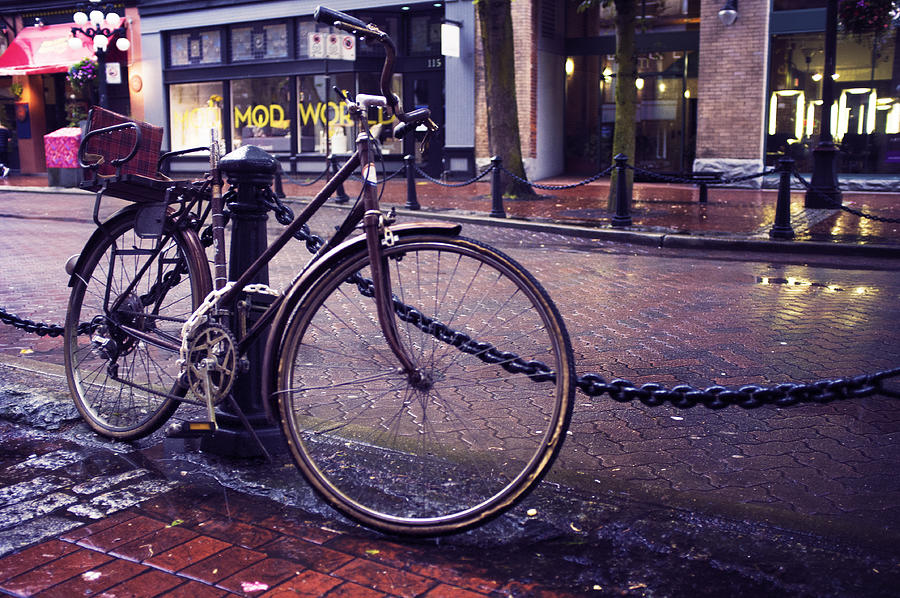 Bicycle on Street Photograph by Yun Han Xu