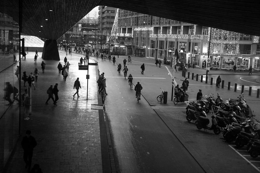 Bicycle path in Rotterdam Photograph by Jolly Van der Velden