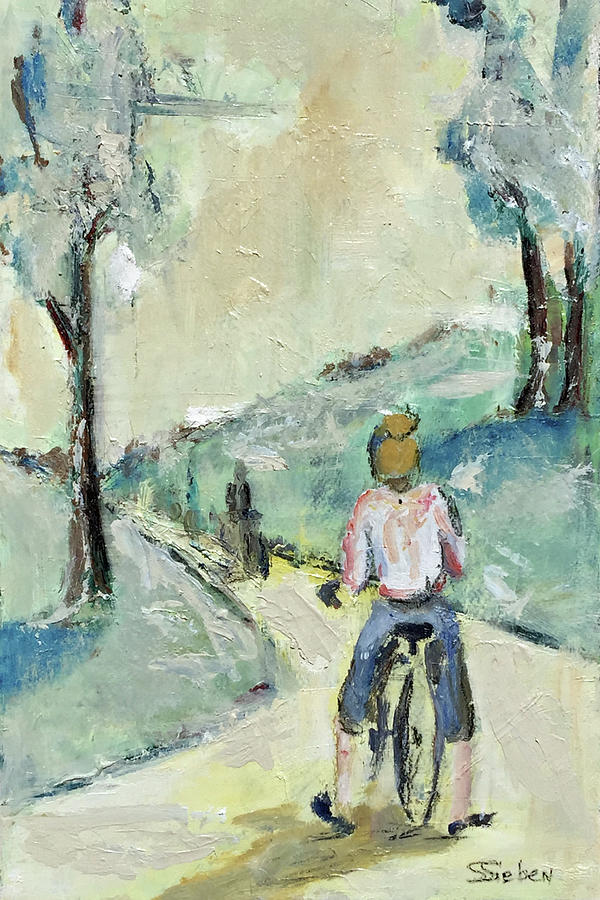 Bicycle Path Painting by Sharon Sieben