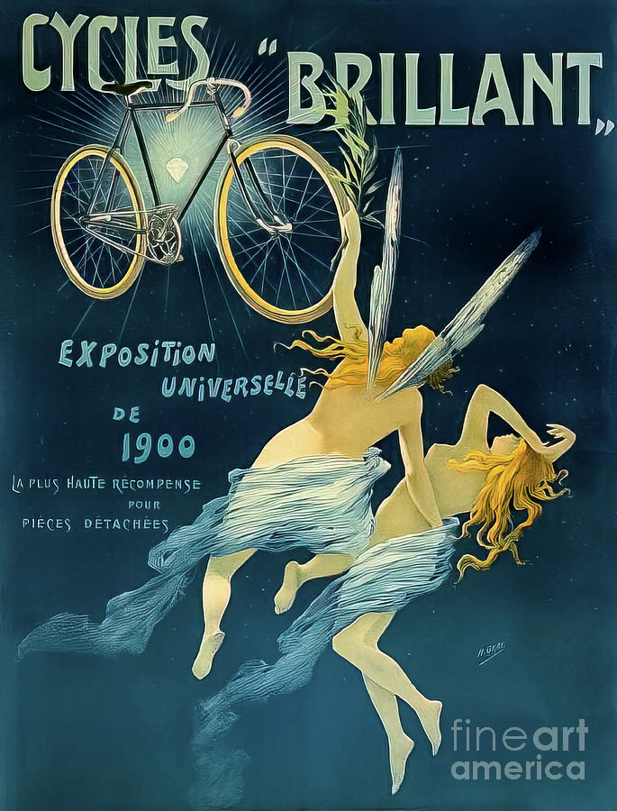 Bicycle Poster From Paris Universal Exposition 1900 Drawing by M G Whittingham
