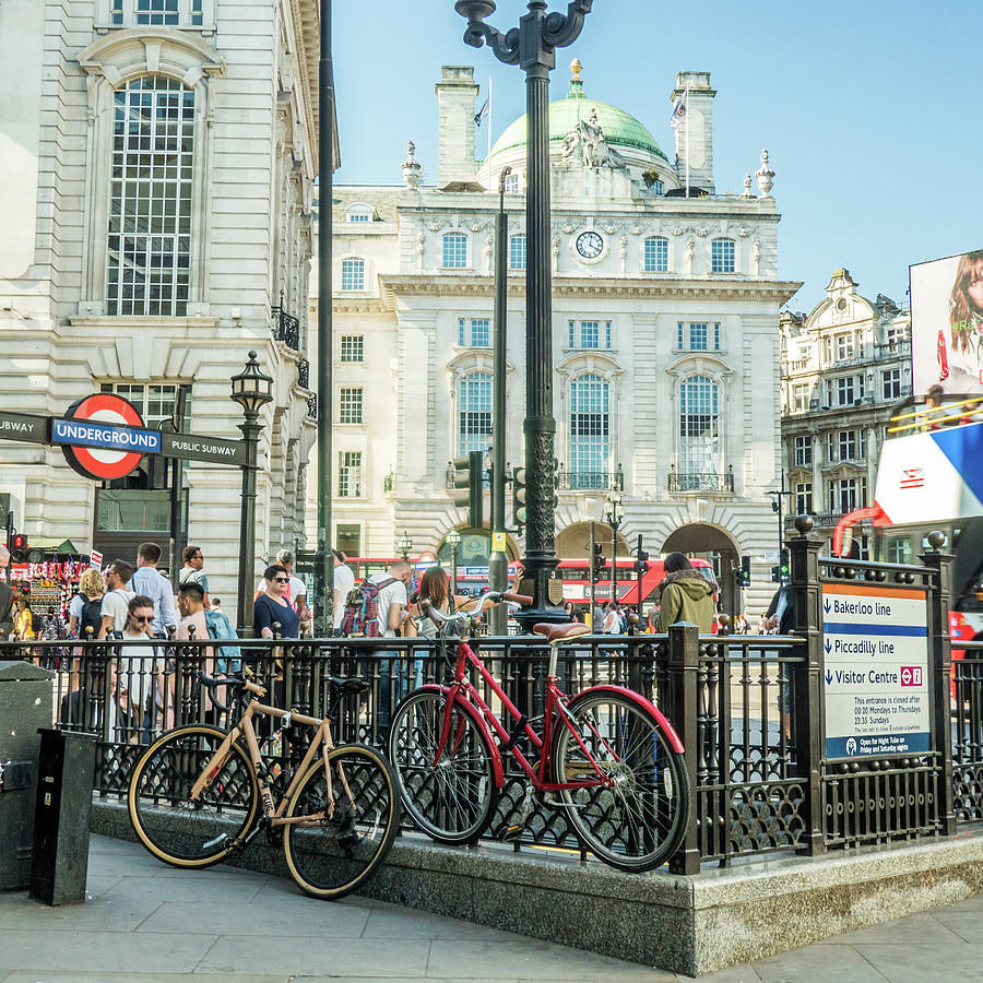Bicycles in Piccadilly Circus Photograph by Richard Boot Pixels