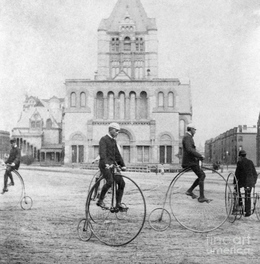 Architecture Photograph - BICYCLING, 1880s by Granger