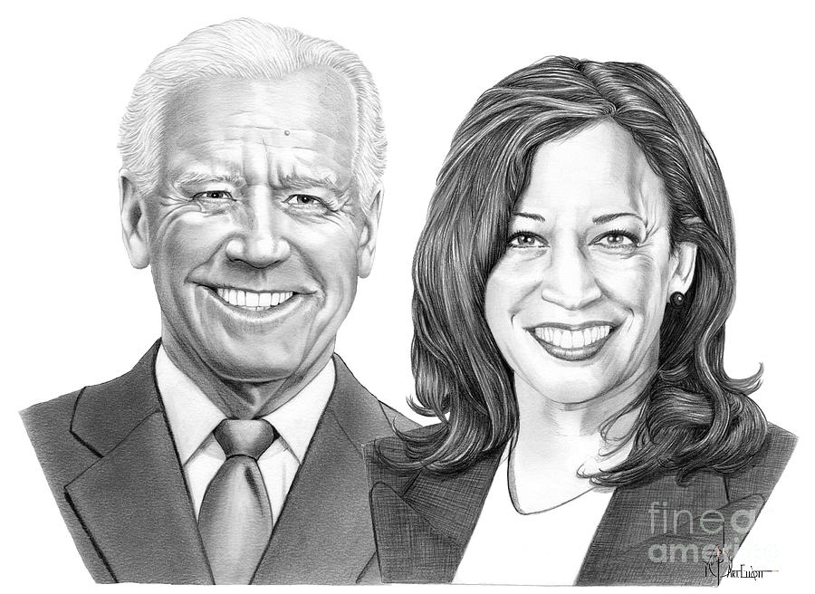 Biden and Harris drawing Drawing by Murphy Art Elliott Fine Art America