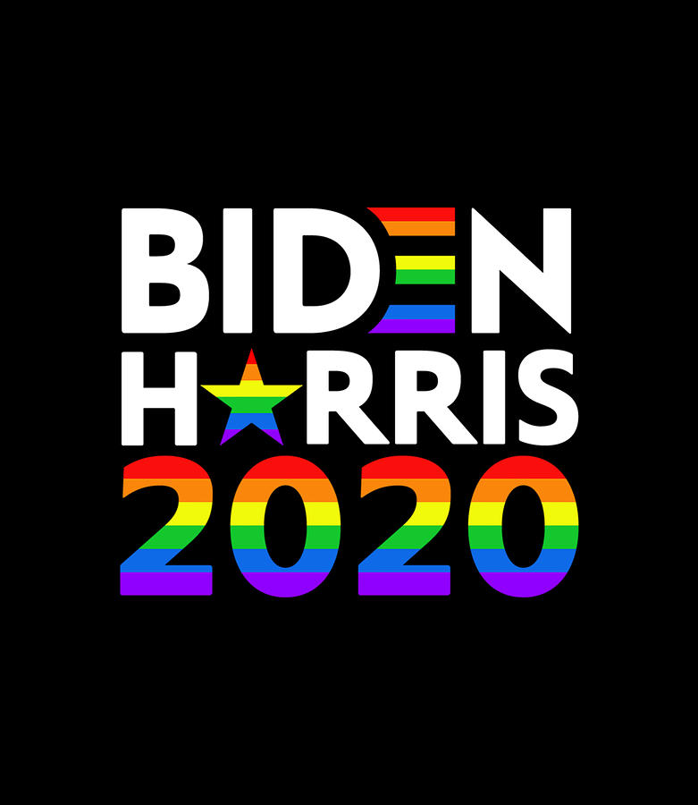 Biden Harris 2020 LGBT Gay Pride Rainbow Flag Digital Art by Quynh Vo