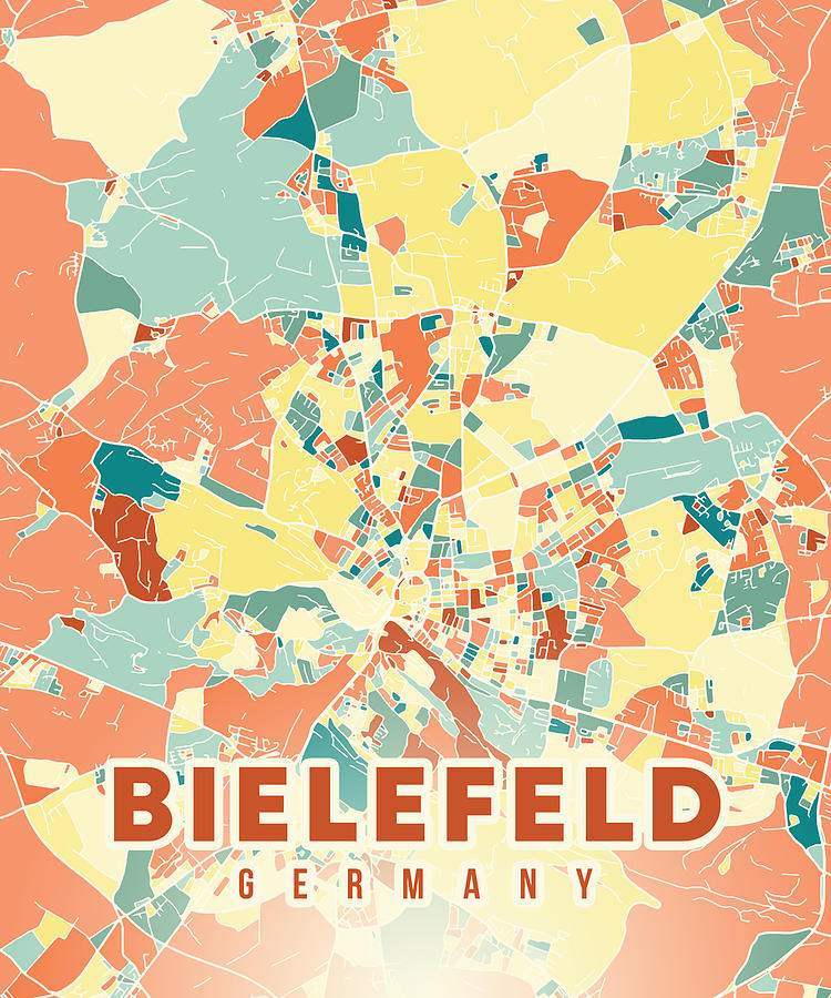 Bielefeld Germany Map Digital Art by Alexandru Chirila | Pixels