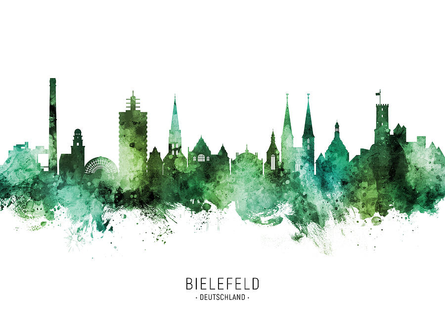 Bielefeld Germany Skyline #57 Digital Art by Michael Tompsett