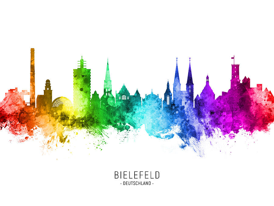 Bielefeld Germany Skyline #76 Digital Art by Michael Tompsett