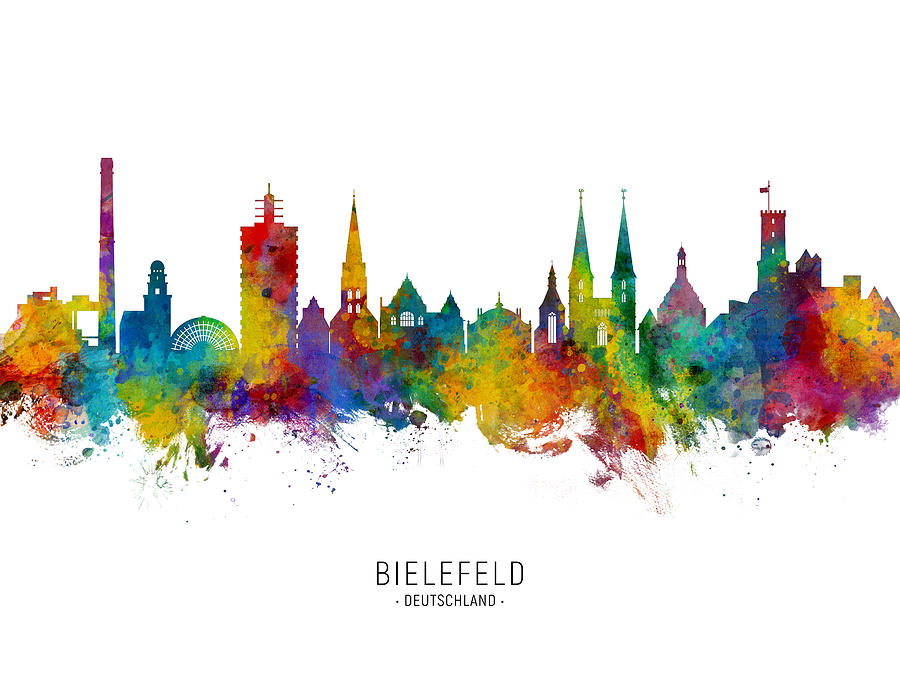 Bielefeld Germany Skyline Digital Art by Michael Tompsett