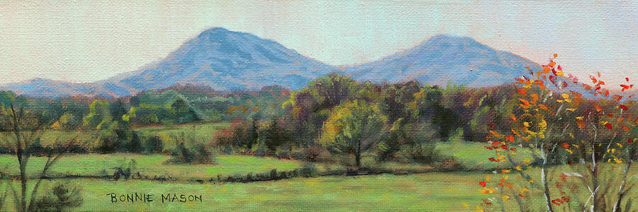 Big and Little House Mountains in Rockbridge County near Lexington Painting by Bonnie Mason