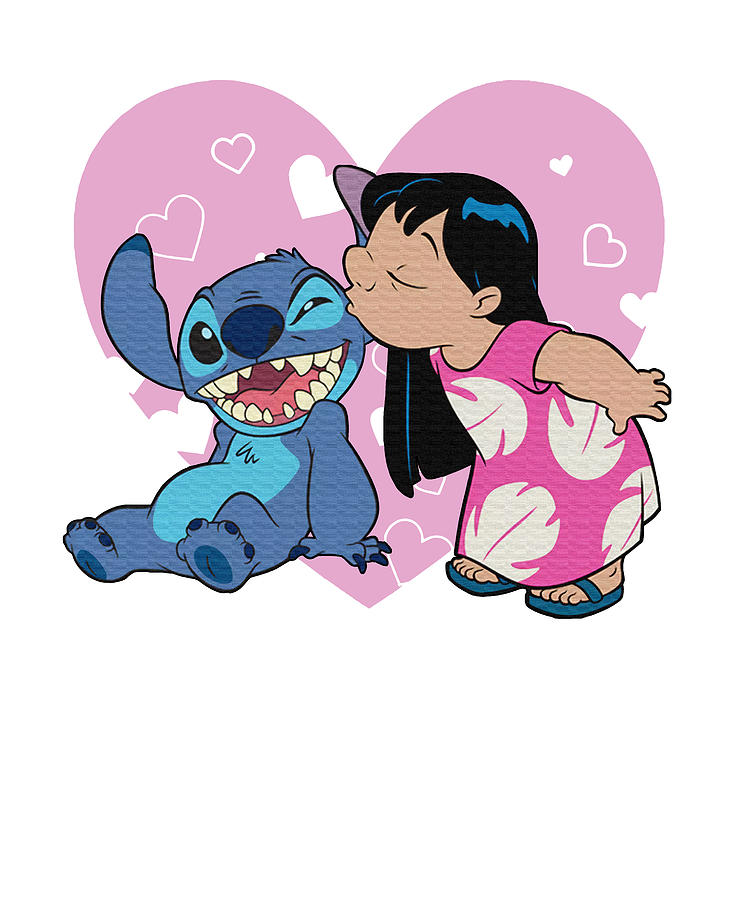 Big and Tall Lilo and Stitch Lilo and Valentines Kisses Digital Art by ...