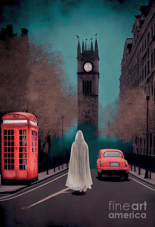 Halloween Painting - Big Ben Ghost  by N Akkash