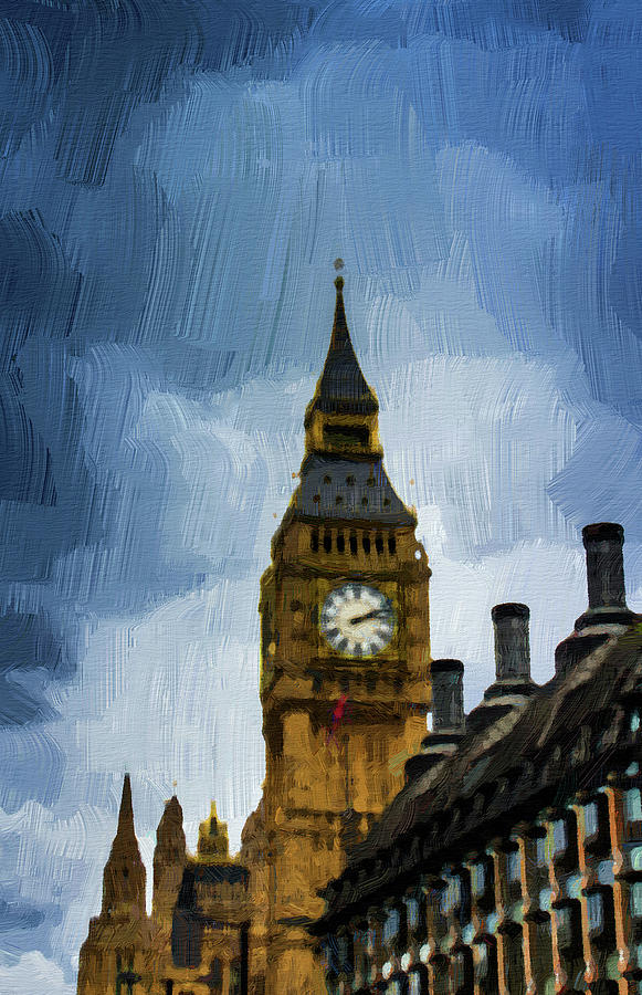 Big Ben, Oil Paiting by Ahmet Asar Painting by Celestial Images Fine