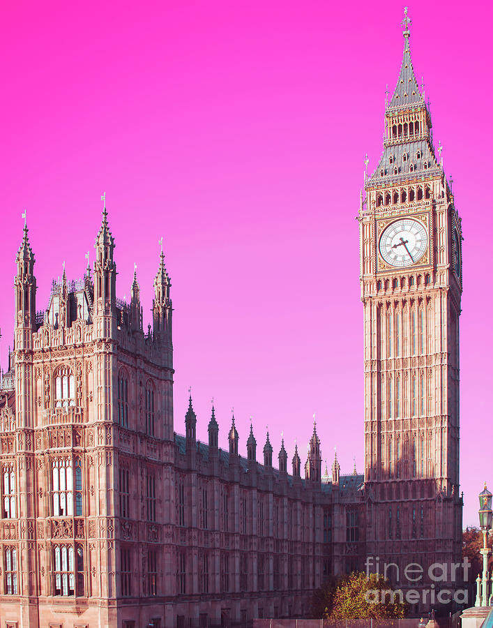 Big Ben Pink London Photo Photograph by Sonja Quintero