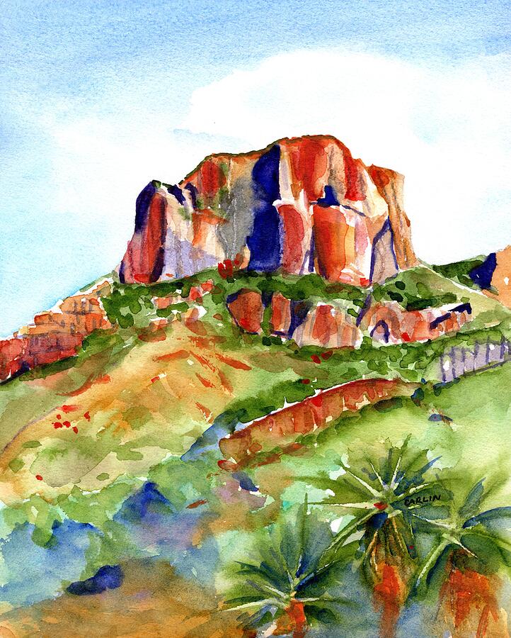 Big Bend Casa Grande Peak Painting by Carlin Blahnik CarlinArtWatercolor
