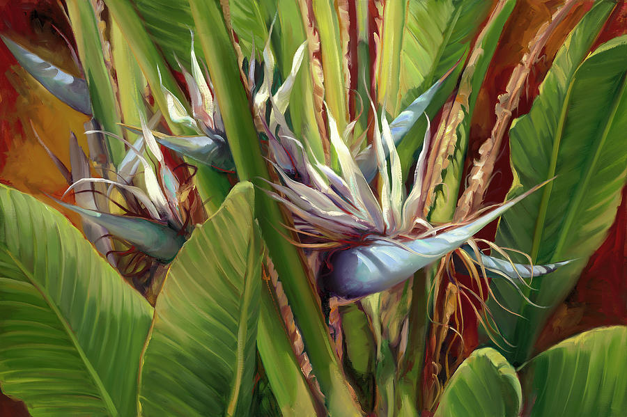 Nature Painting - Big Bird of Paradise by Laurie Snow Hein