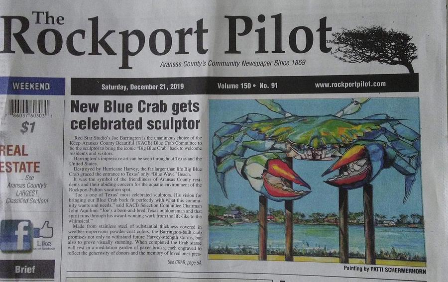 Big Blue Crab Painting by Patti Schermerhorn
