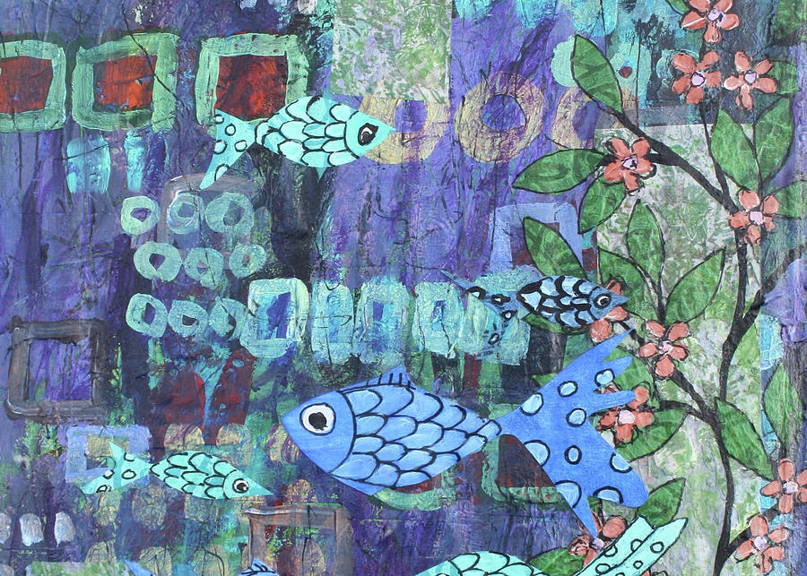 Big Blue Fish Mixed Media by Janyce Boynton | Fine Art America