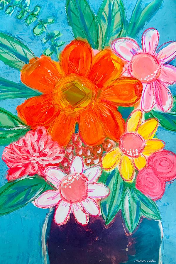 Big Bold Blooms Painting by Monica Martin
