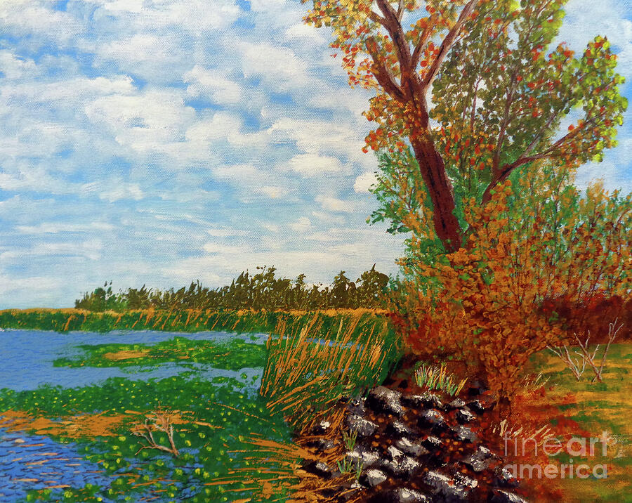 Big Break River View Painting by Frank Littman