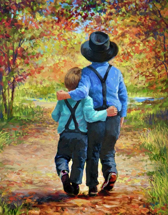 Fall Painting - Big Brother by Laurie Snow Hein