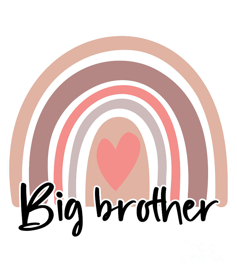 Baby Shower Drawing - Big Brother Lil Sister Toddler Shirt Rainbow Baby Bodysuit Siblings Kids Top Baby Older Sister Tee by Mounir Khalfouf