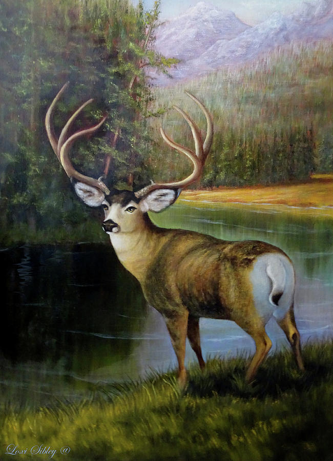 Big Buck Painting by Loxi Sibley