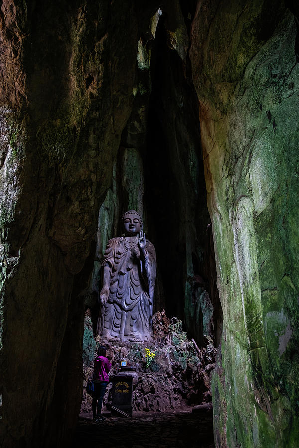 Big Buddha Inside Marble Mountain Photograph by Arj Munoz