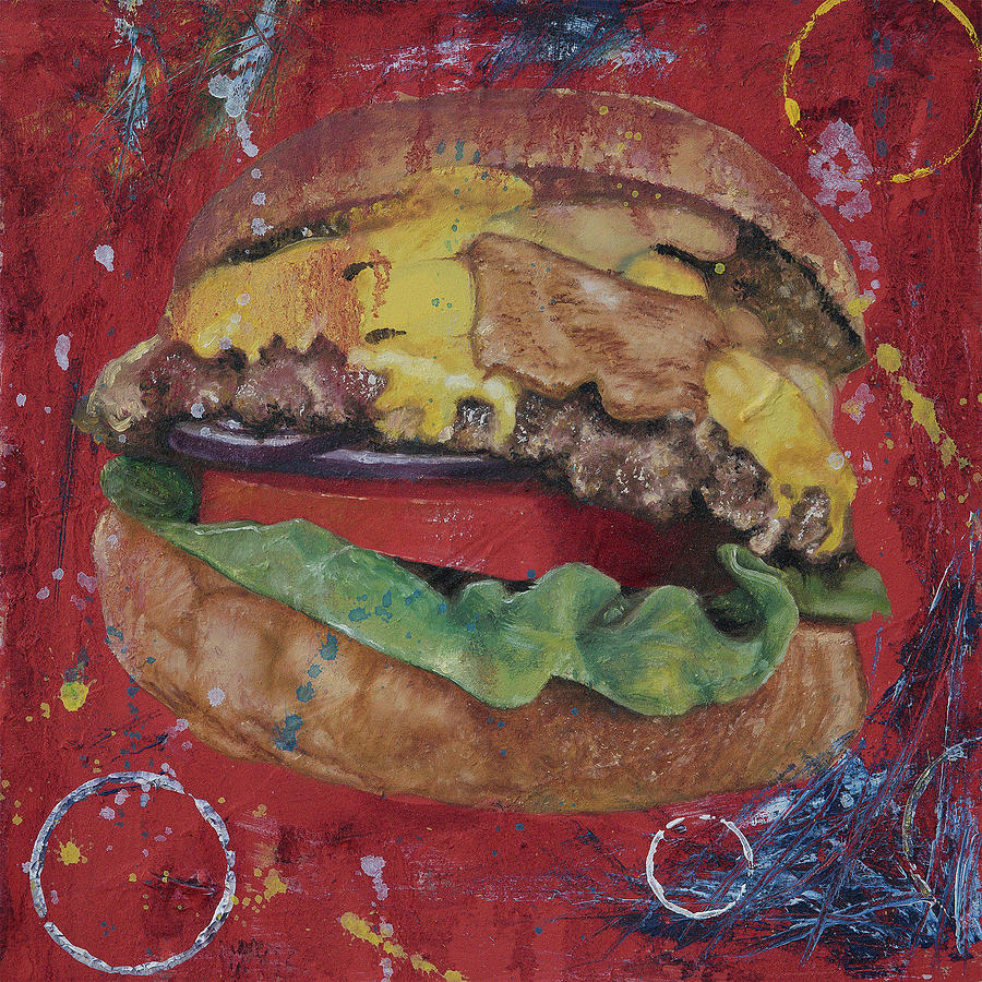 Big Burger Painting by Gary Drew - Fine Art America