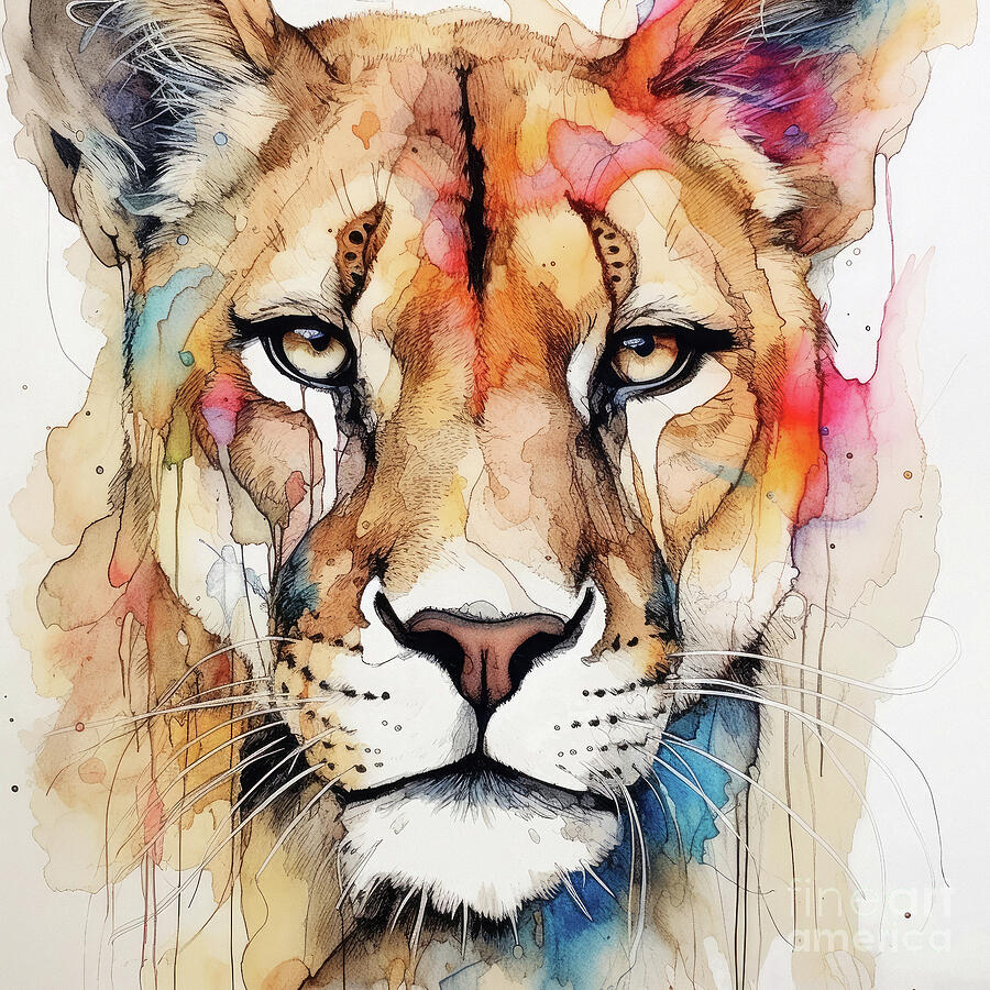 Cat Painting - Cougar Cat by Tina LeCour