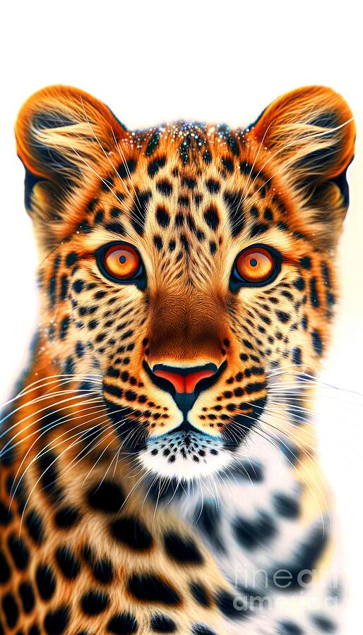 Big Cat Series Leopard Portrait Digital Art by Rose Santuci-Sofranko ...