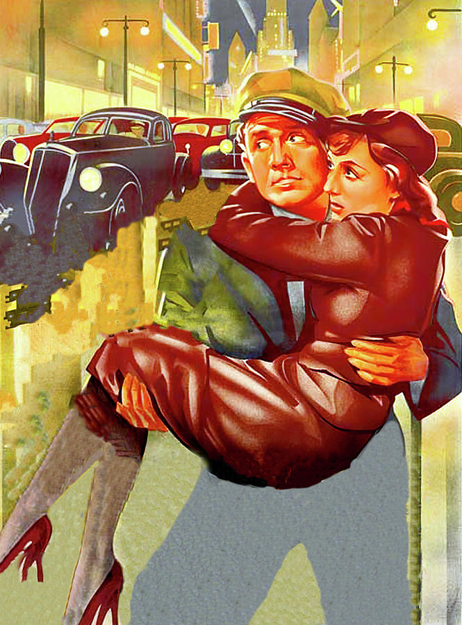 Big Movie Painting - Big City, 1937, movie poster base painting by Movie World Posters