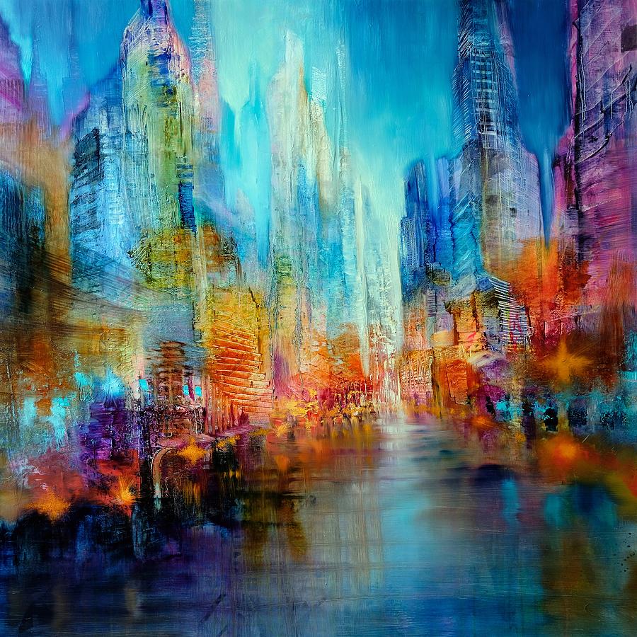 Big city Painting by Annette Schmucker - Fine Art America