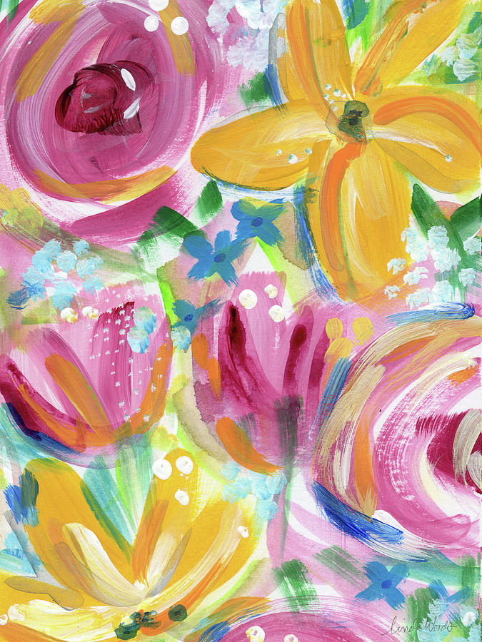 Flowers Painting - Big Colorful Flowers - Art by Linda Woods by Linda Woods