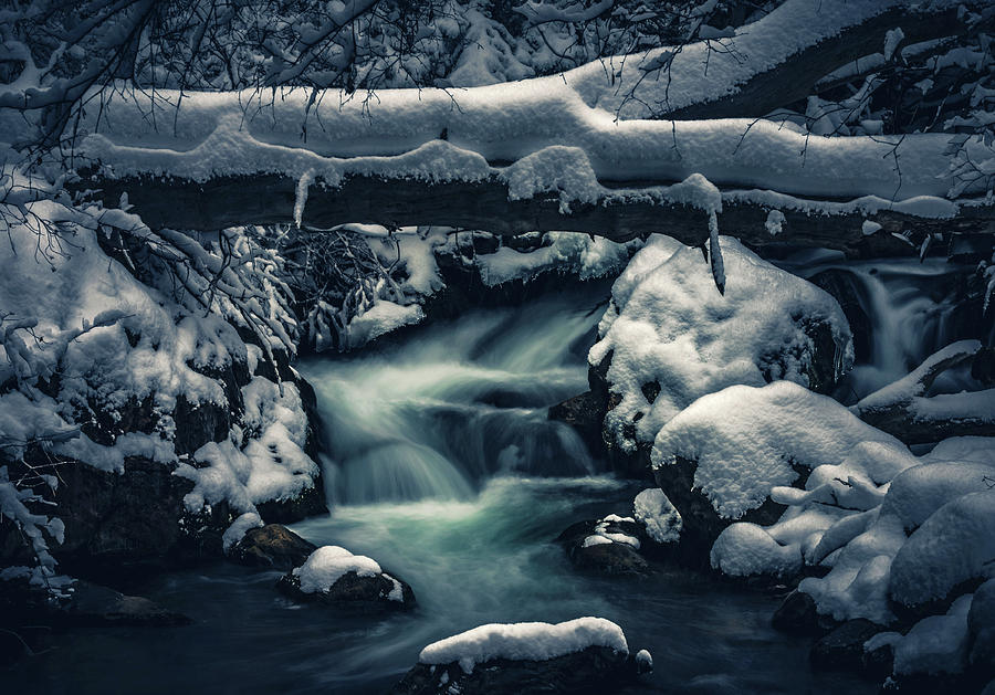 Big Cottonwood Creek and Snow - Utah Photograph by Abbie Matthews