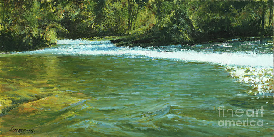 Big Creek Trail Rides Painting - Big Creek River by Don Langeneckert
