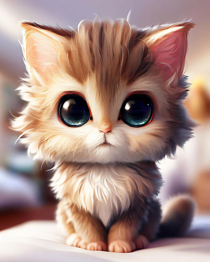 Big-Eyed Kitten Digital Art by Jill Nightingale