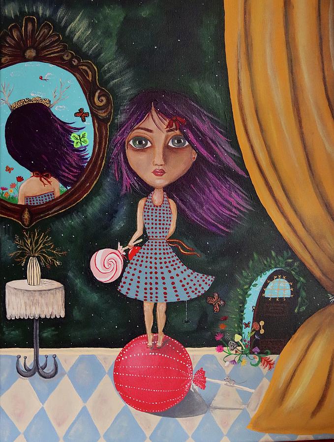 Big eyed little girl Painting by Anneliese OBannon-Robles - Fine Art ...