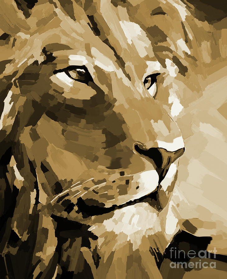 Big face lion 0098 Painting by Gull G