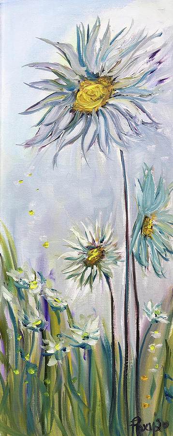 Big Fat Daisies Painting by Roxy Rich