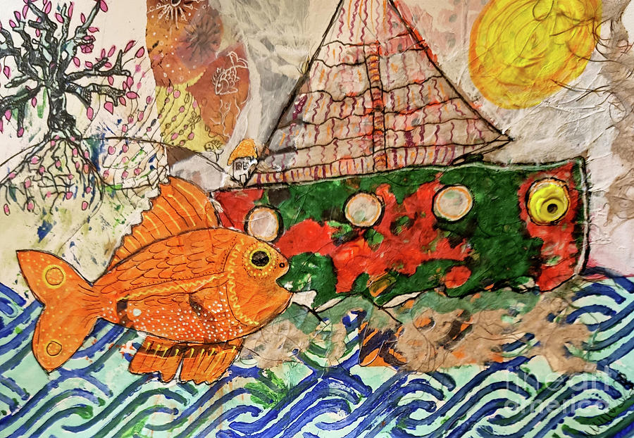 Big Fish A Roaming Mixed Media by Mimulux Patricia No