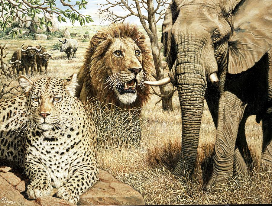 Big Five Kruger Painting by Patricia Perrevos - Fine Art America