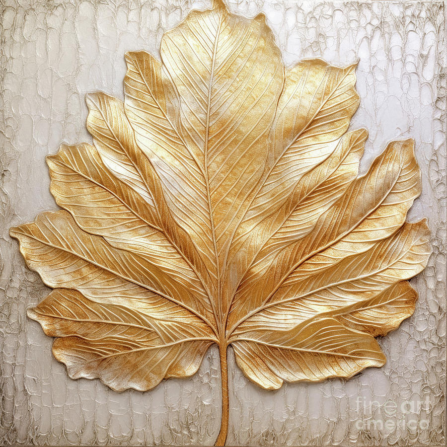Big Gold Leaf Digital Art by Tina LeCour