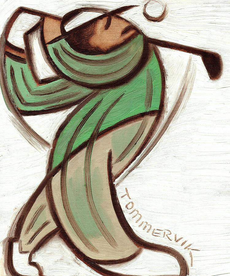 Big Golf Swing  Painting by Tommervik