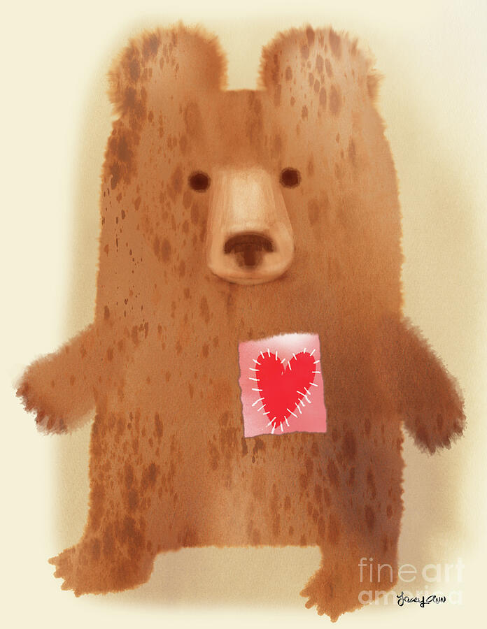 Big Heart Bear Painting by Tracy Herrmann