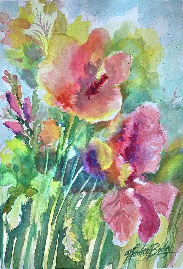 Flowers Painting - Big Huge Fun Flowers by Therese Fowler-Bailey