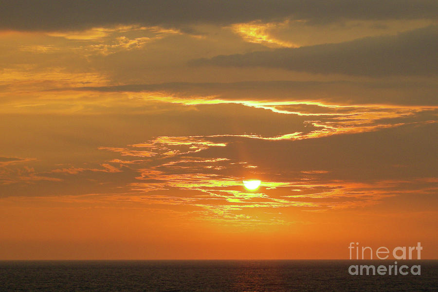 Sunset Photograph - Big Island Fiery Sunset by Nancy Gleason