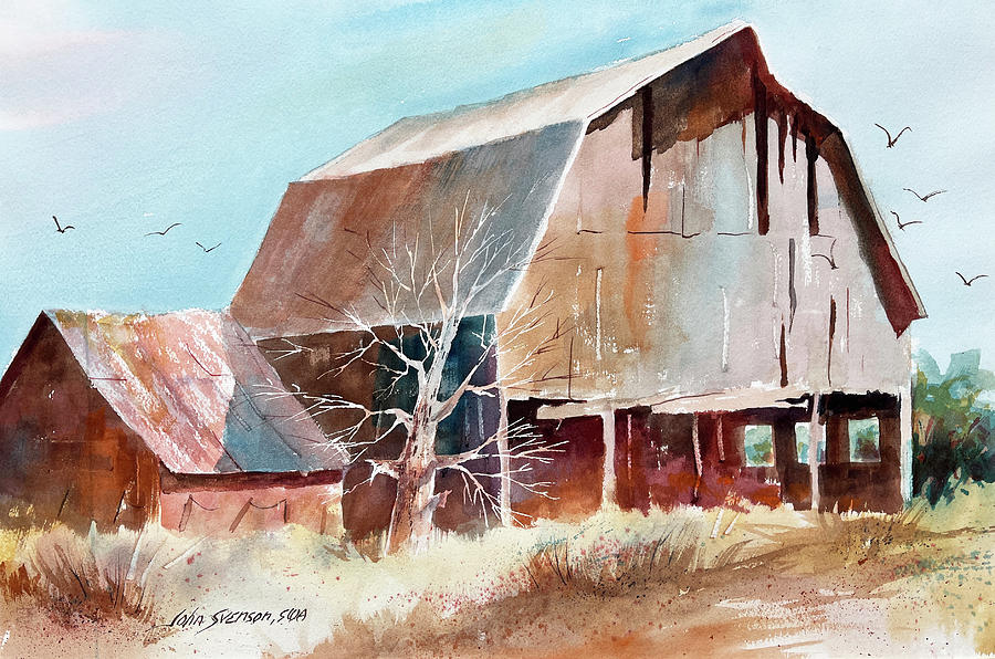 Farm Painting - Big Jims Barn by John Svenson
